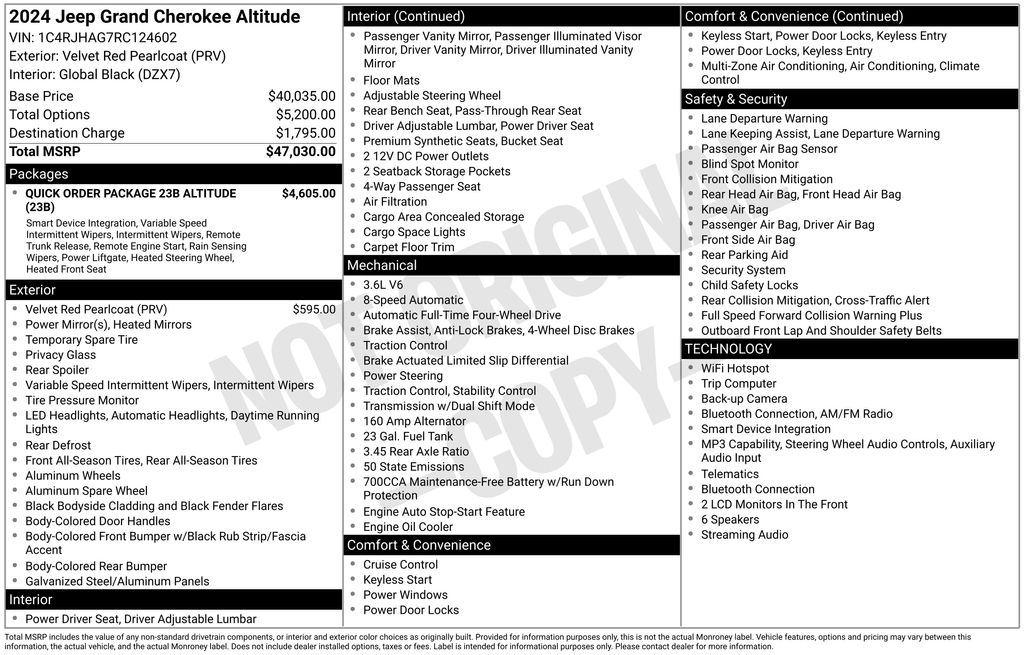 jeep grand cherokee 2024 1C4RJHAG7RC124602 image jeep grand cherokee 2024 1C4RJHAG7RC124602 image